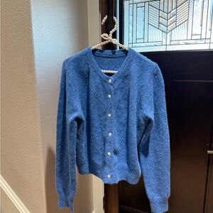 Cider Blue Button-Up Cardigan